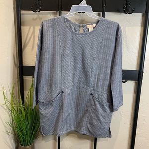 Band of Gypsies oversized dress, blue, stripes, size medium